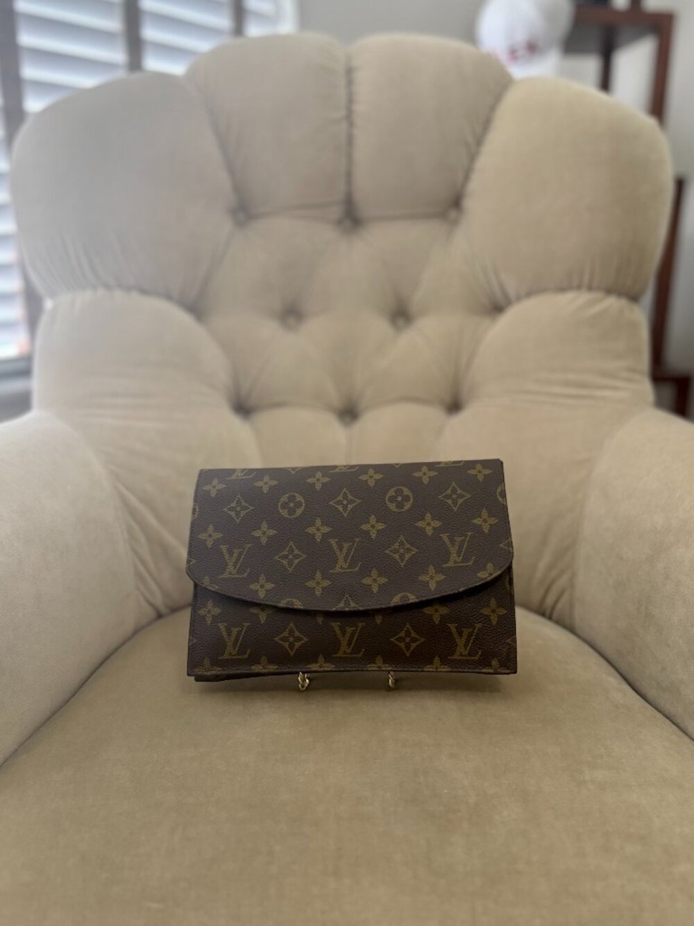 VTG Auth LOUIS VUITTON Rabat 23 Monogram Coated Canvas Pouchette Clutch Bag